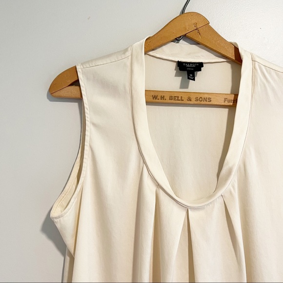 Talbots Cream Silk Pleated Tank Blouse Size 14 - Picture 2 of 6
